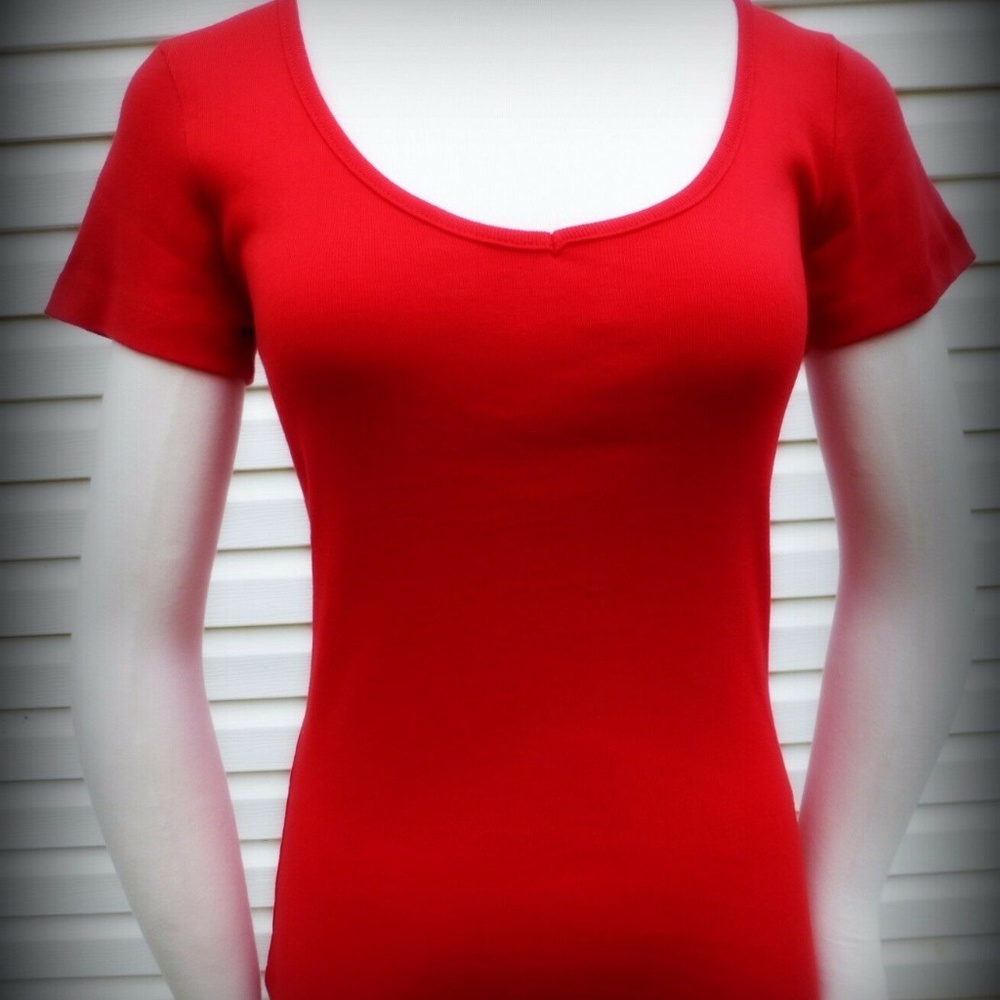 New Red biker corset ribbon top with satin ribbon